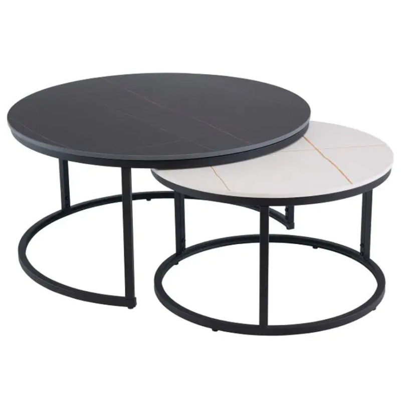 WOF Ferrante Black/White Round Coffee Table